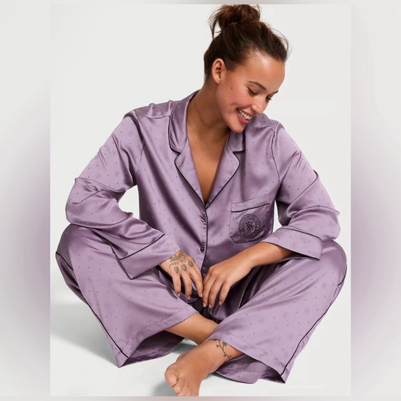 NEW XXL Victoria's Secret Satin Pajama‎ PJ Set Top & Pants NWT - Picture 1 of 16